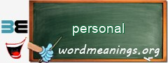 WordMeaning blackboard for personal